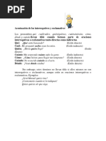 Acentuación de Los Interrogativos y Exclamativos