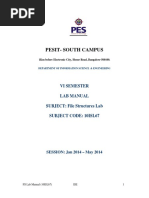 Pesit-South Campus: Vi Semester Lab Manual SUBJECT: File Structures Lab Subject Code: 10isl67