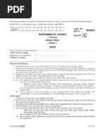 Environmental Science Question Paper