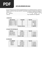 Acta de Arqueo de Caja