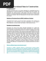 What Is Provisional Sum in Construction Contracts