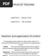 Principles of Teaching: Submitted By: Arnold V. Viñas Submitted To: Mrs. Solomon