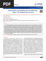 Inactivation and Disinfection of Poliovirus Type 1 On Nonporous Carriers