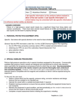 Standard Operating Procedure Template Type of SOP: Hazard Class Hazardous Chemical Process