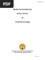 Model Curriculum For B.Voc/ D.Voc in Food Processing