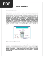 Tipos de Calorímetro