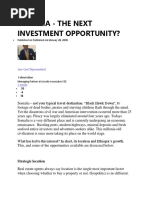 Somalia - The Next Investment Opportunity?: Jan-Carl Stjernswärd