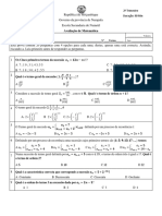 Avaliacao 12 Classe VB Letras e Ciencias 2 Trimestre 2018