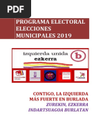 Programa Municipal Izquierda Unida-Ezkerra (Burlada) 2019