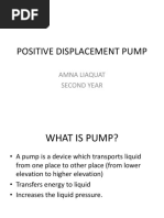 Positive Displacement Pump: Amna Liaquat Second Year