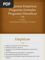 Preguntas Empiricas Formales y Filosoficas