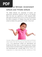 Difference Between Government Schools and Private Schools