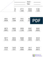 A Subtracting Decimals