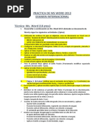 Examen de Certificación MS Word 2013 - Computación I