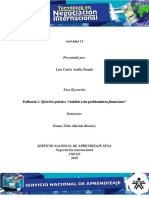 Ejercicio Práctico "Análisis A Las Problemáticas Financieras"