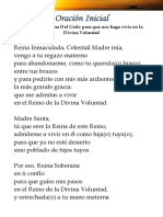 Oración Inicial y Final Del Libro de La Reina Del Cielo en El Reino de La Divina Voluntad