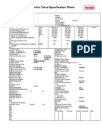 Control Valve Specification Sheet