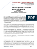 Analysis of Solar Operated Coconut Oil Extraction Machine