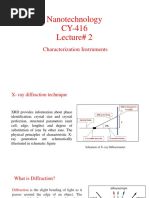 Nanotechnology CY-416 Lecture# 2: Characterization Instruments