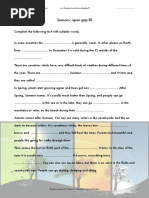 Gap Fill Text Weather and Seasons BT PDF