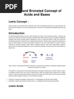 Lewis and Bronsted Concept of Acids and Bases