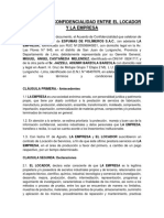 Acuerdo de Confidencialidad Entre El Locador y La Empresa