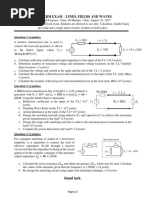 Midterm Exam - Lines, Fields and Waves: Question 1 (4 Points)