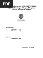 Diversity Techniques For MIMO-OFDM (Multiple Input Multiple Output Orthogonal Frequency Division Multiplexed) Systems
