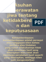 Asuhan Keperawatan Jiwa Tentang Ketidakberdayaan Dan Keputusasaan