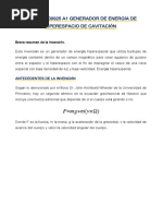 Us 20040200925 A1 Generador de Energía de Hiperespacio de Cavitación - Español