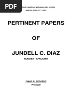 Pertinent Papers: Jovencio N. Masong, National High School Nailon, Bogo City, Cebu