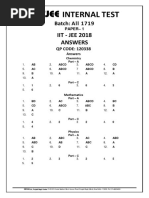 Answer - RIT-IV For JEE Advanced - Paper-1 & 2 - Conducted On - 25!4!19