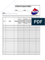 04-11-17 - Checklist Diario de Limpieza de Bano Gasolineras