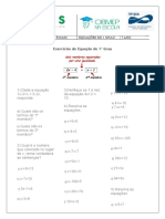 Lista de Equações 7 Ano