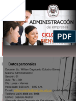 Administración I Bienvenida 01-2019