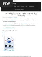 100 MCQ Questions For HTML and Web Page Designing MCQ Sets