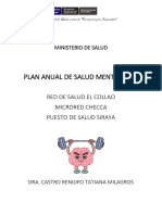 Plan Anual Salud Mental