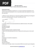 Cbse Test Paper-01 CLASS - X Science (Electricity and Its Effects)