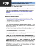 Preguntas Frecuentes Del Padrón de Proveedores de La Administración Pública Estatal (Pp. FF.)