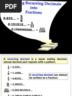 Recurring Decimals Conversions