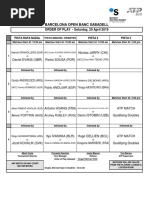 Barcelona Open Banc Sabadell: ORDER OF PLAY - Saturday, 20 April 2019