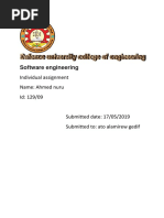 Software Engineering: Individual Assignment Name: Ahmed Nuru Id: 129/09