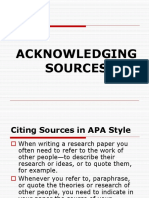 Acknowledging Sources