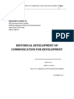 Historical Development of Communication For Development: Okunnu Ganiu O