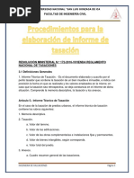 Procedimientos para La Elaboración de Informe de Tasación