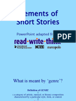 Elements of Short Stories: Powerpoint Adapted From