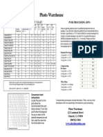 Photo Warehouse: Film Development Chart