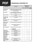 Chiller Maintenance List