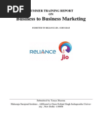 Business To Business Marketing: Summer Training Report ON