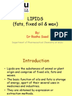 Lipids (Fats, Fixed Oil & Wax) : By: DR Rasha Saad